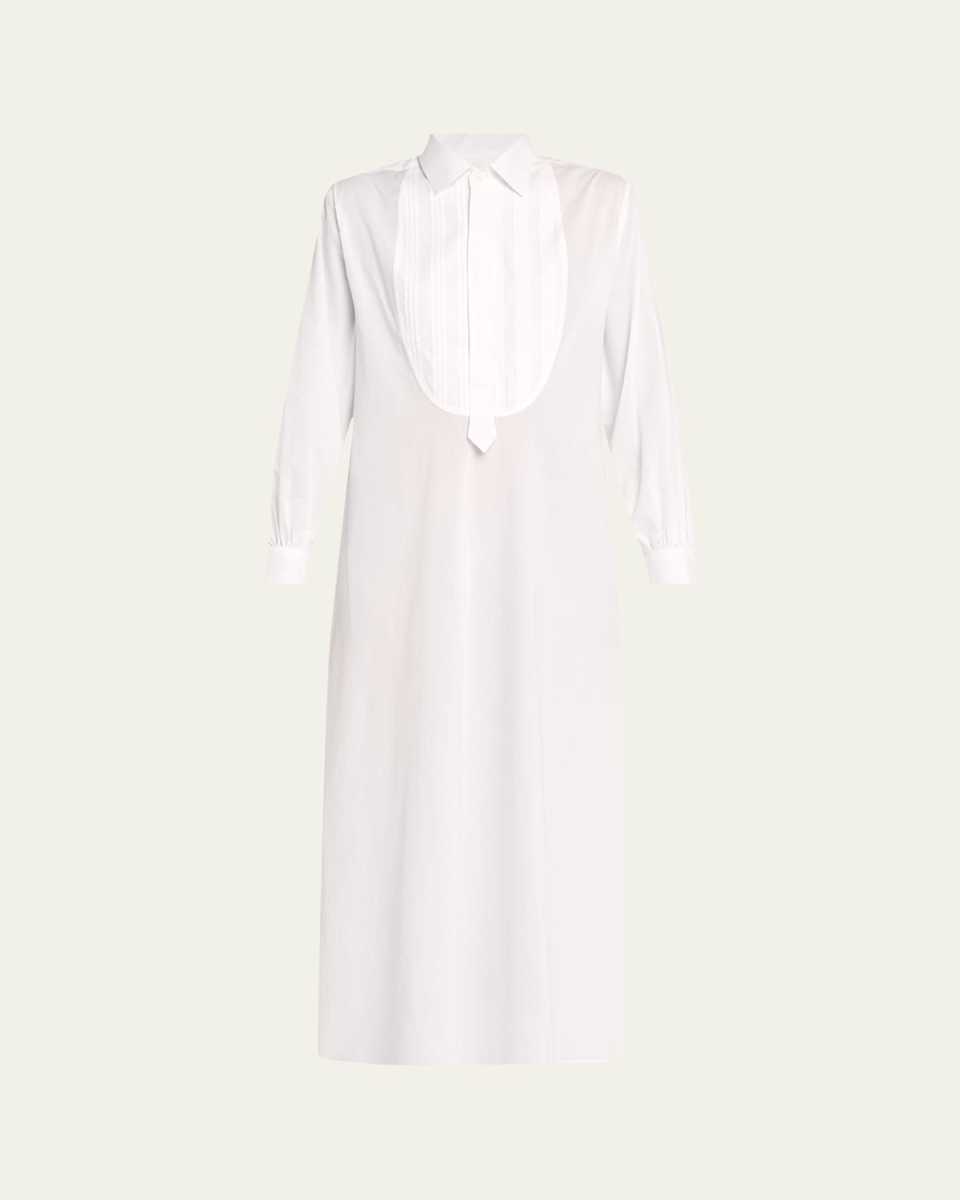Painters Pintuck Bib Cotton Midi Dress